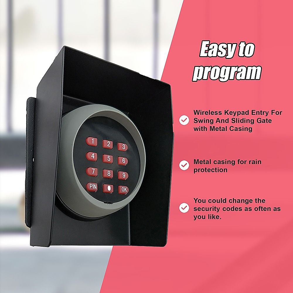 Wireless Keypad Entry for Swing & Sliding Gate with Metal Casing