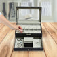 Watch Display Case with Lock Key - 12 Grids Leather Jewelry Storage Box Organizer