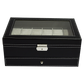 Watch Display Case with Lock Key - 12 Grids Leather Jewelry Storage Box Organizer