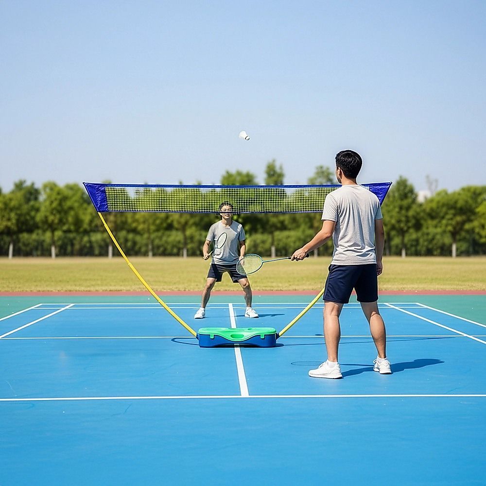 Badminton Combo Set Folding Portable Volleyball Net Outdoor Sports