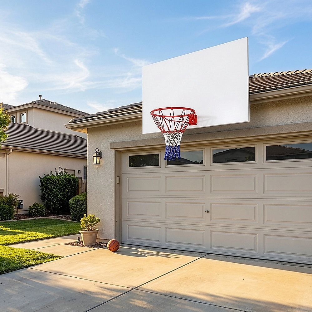 Wall Mounted Basketball Hoop Pro Size with Ring, Goal Net, Rim for Outdoor Dunking