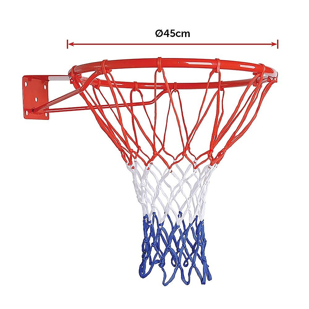 Wall Mounted Basketball Hoop Pro Size with Ring, Goal Net, Rim for Outdoor Dunking