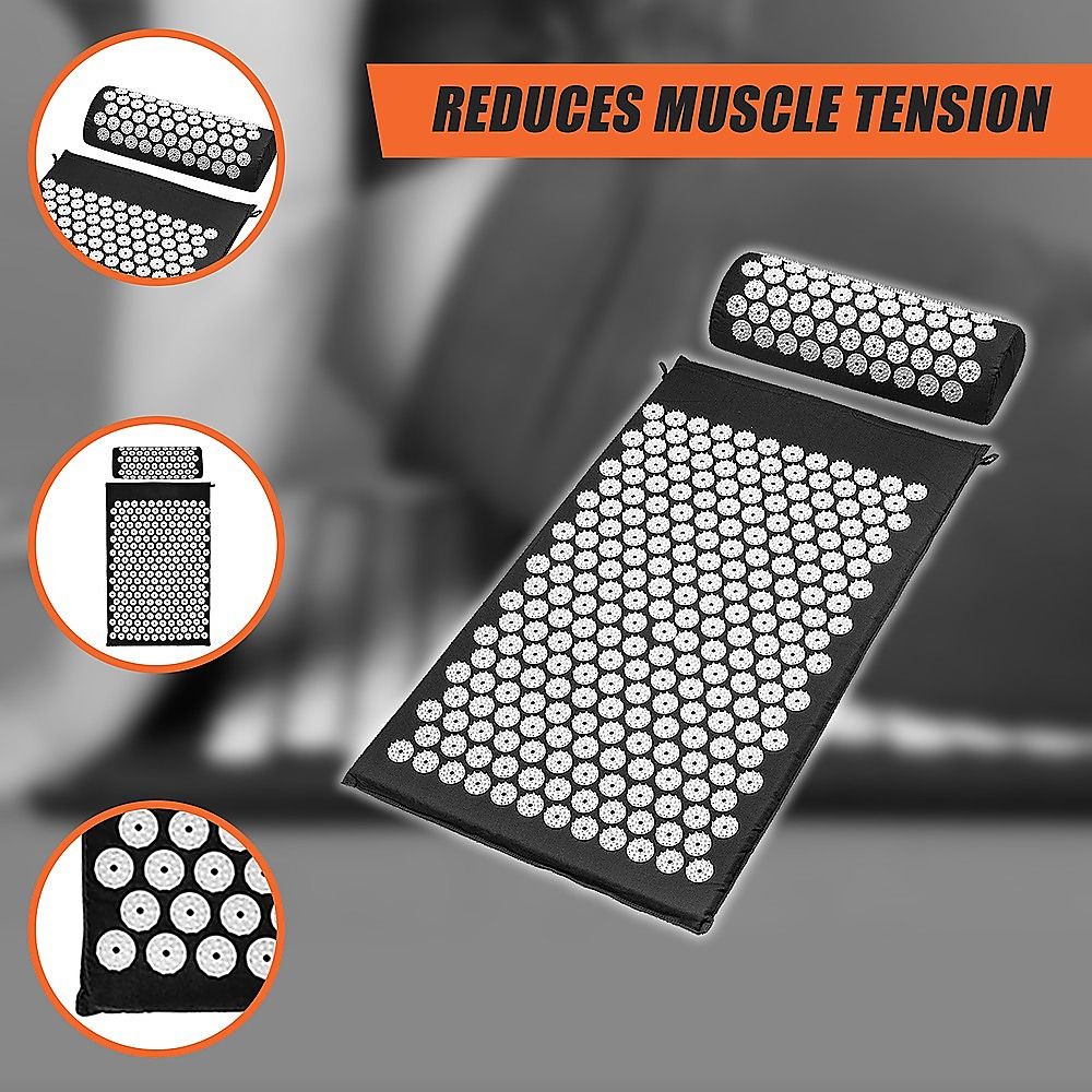 Massage Acupressure Yoga Mat with Pillow Sit Mats for Pain, Stress, Soreness Relief