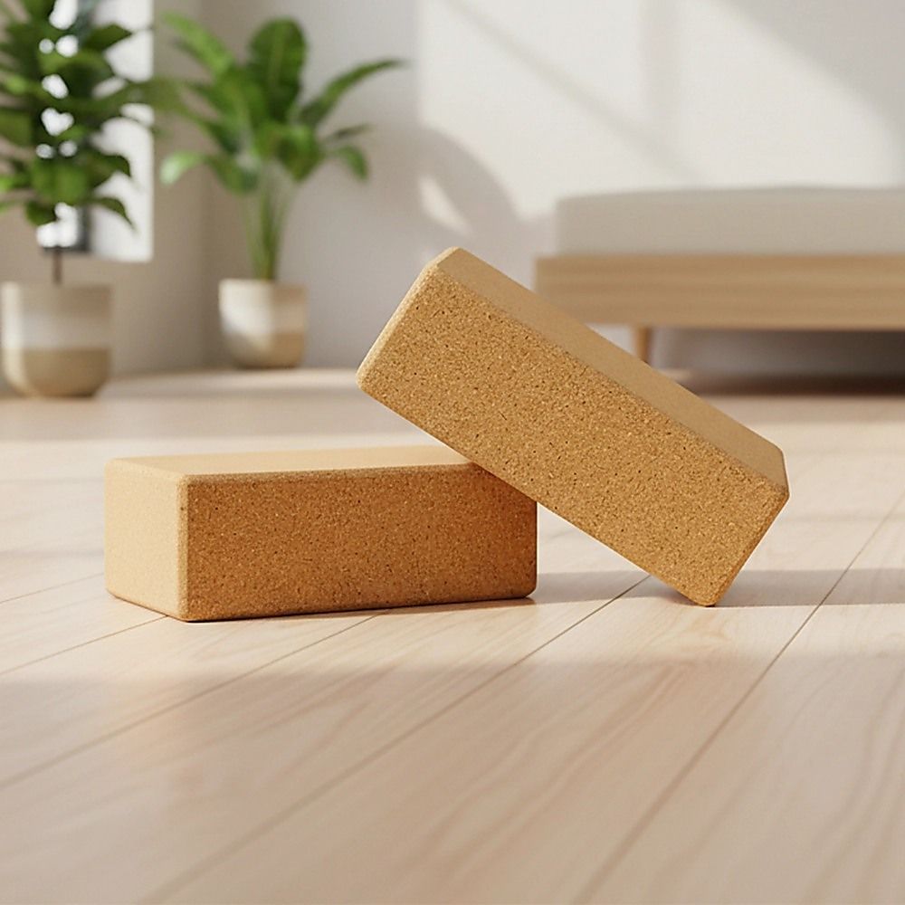 Yoga Block Set of 2 ECO-Friendly Cork Organic Prop Exercise Brick