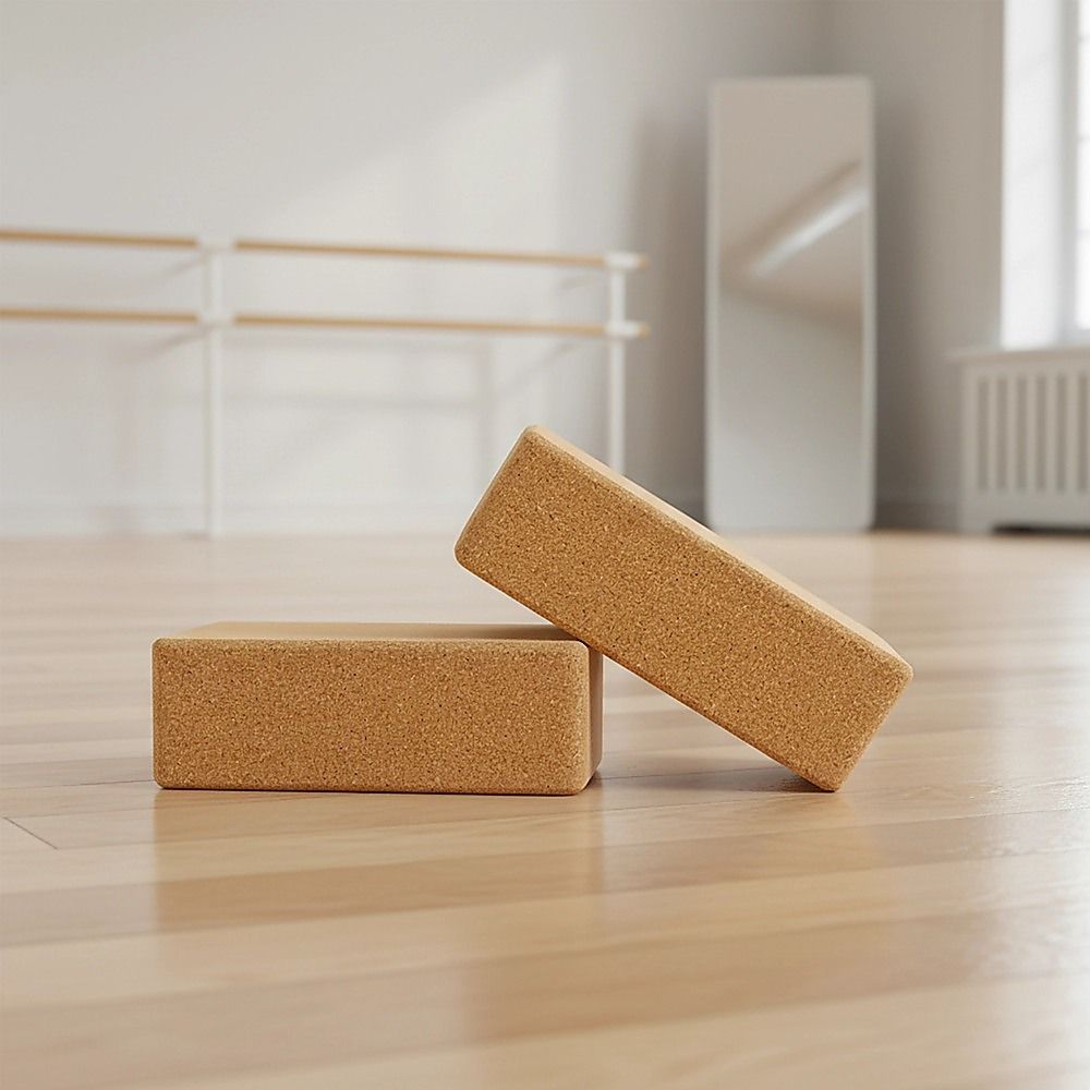 Yoga Block Set of 2 ECO-Friendly Cork Organic Prop Exercise Brick