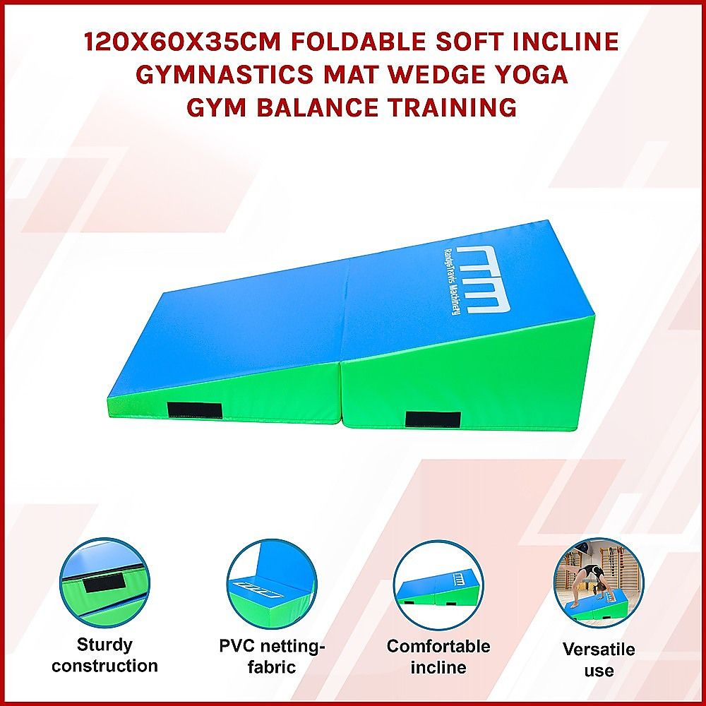 Gymnastics Mat Foldable Soft Incline 120x60x35cm Wedge Yoga Training