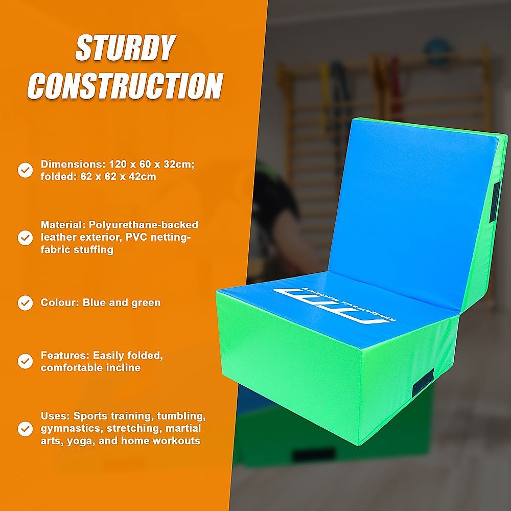 Gymnastics Mat Foldable Soft Incline 120x60x35cm Wedge Yoga Training
