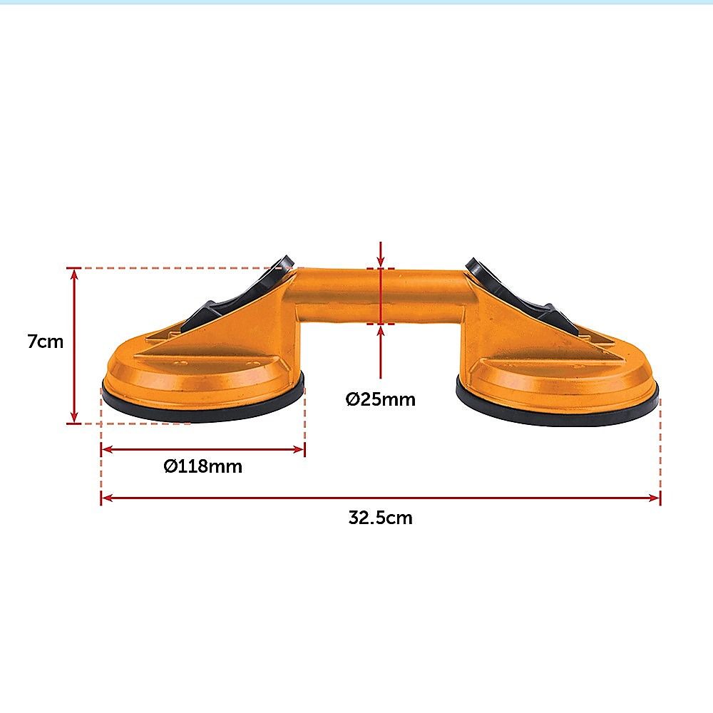 Suction Cup Glazer Glass Sucker Lifter 2X 100kg Aluminum Alloy Double Locking