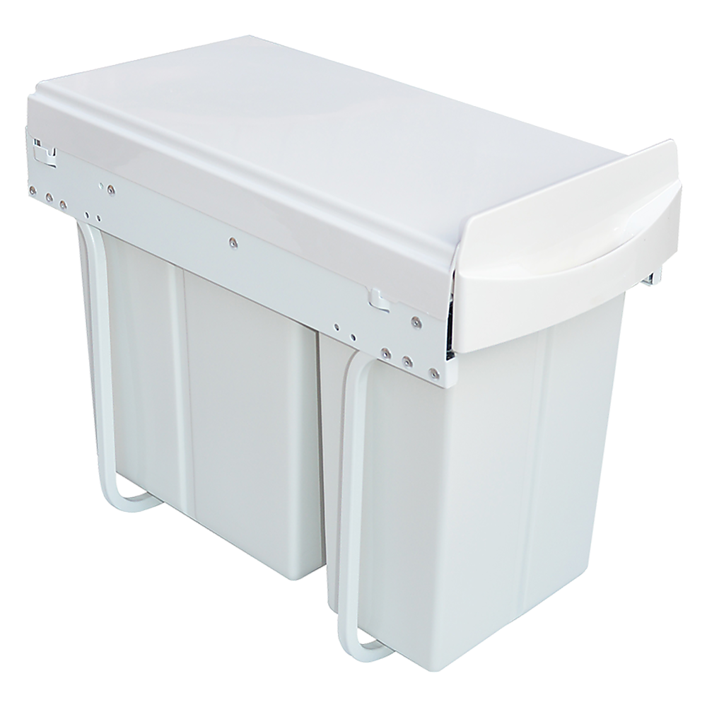 Kitchen Pull Out Bin Double Slide Garbage Rubbish Waste 10L + 20L