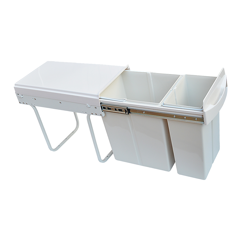 Kitchen Pull Out Bin Double Slide Garbage Rubbish Waste 10L + 20L