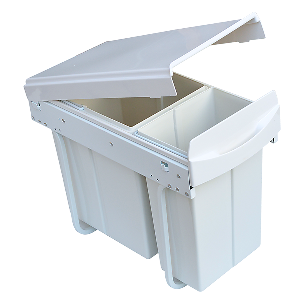 Kitchen Pull Out Bin Double Slide Garbage Rubbish Waste 10L + 20L
