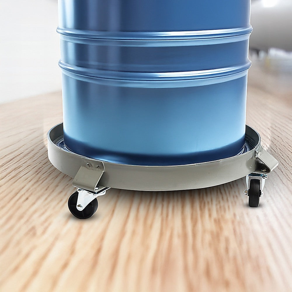 Drum Dolly 450kg 55 Gallon with Swivel Casters Heavy Duty Steel Frame Non-Tipping
