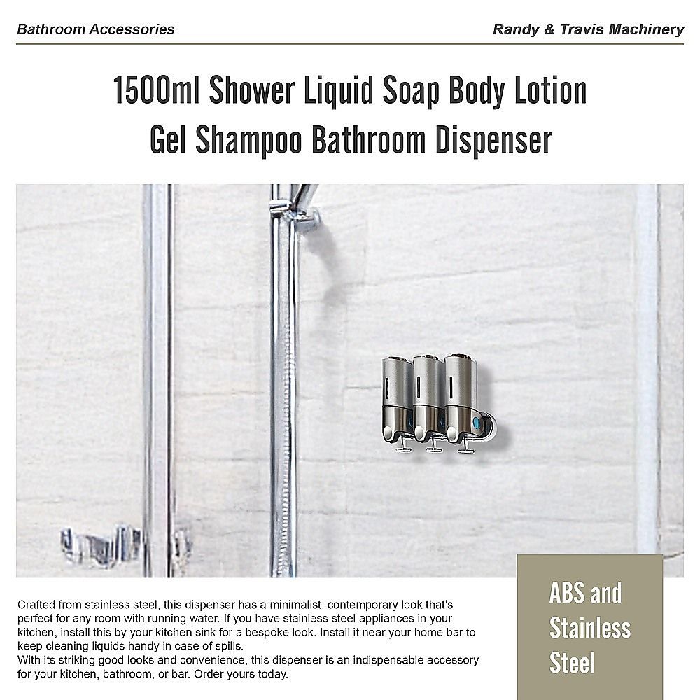 Shower Liquid Soap Dispenser 1500ml Bathroom Body Lotion Gel Shampoo