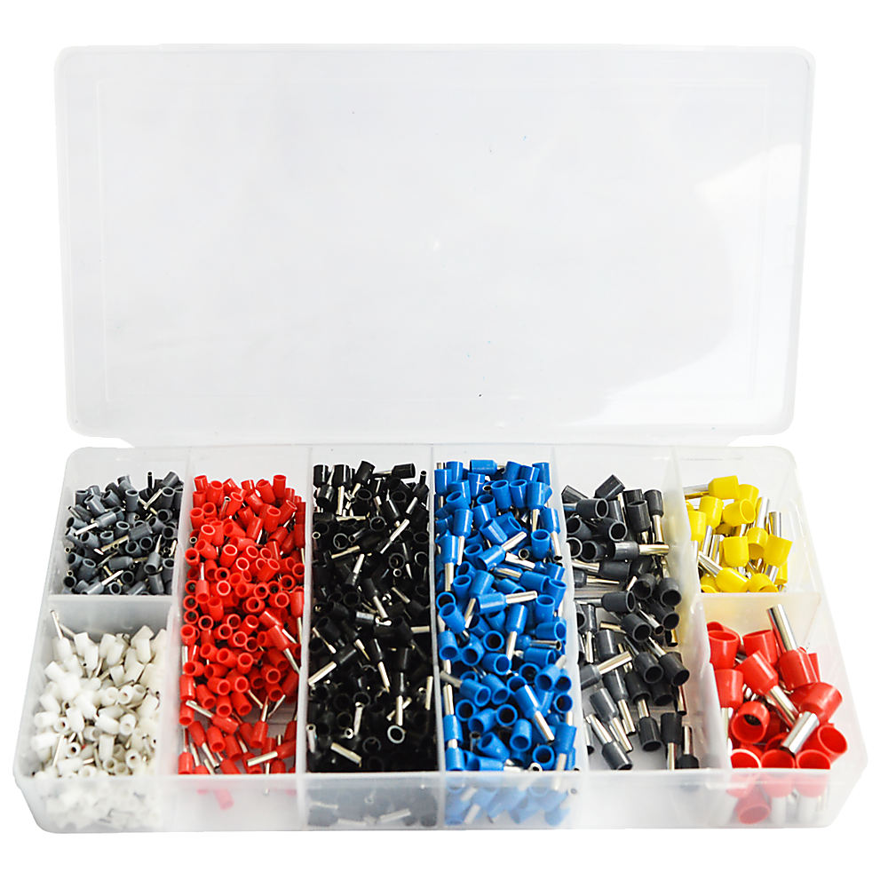 Bootlace Ferrule Crimper Kit 1200Pcs 0.25-10mm² Cord End Ratchet Crimping Tool