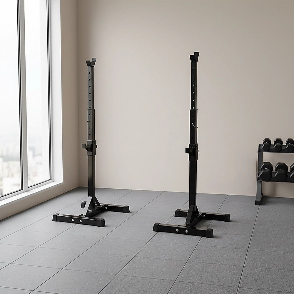 Adjustable Rack Pair Sturdy Steel Squat Barbell Bench Press Stands GYM/Home