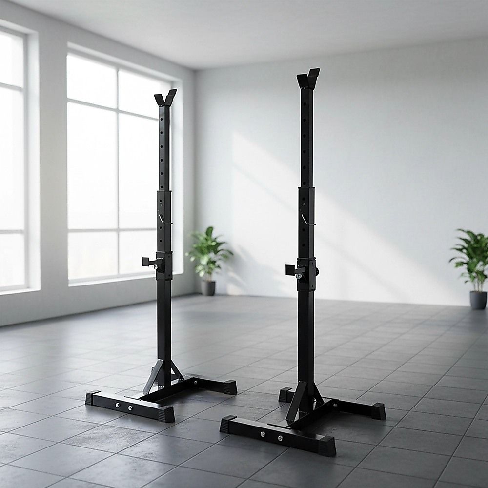 Adjustable Rack Pair Sturdy Steel Squat Barbell Bench Press Stands GYM/Home