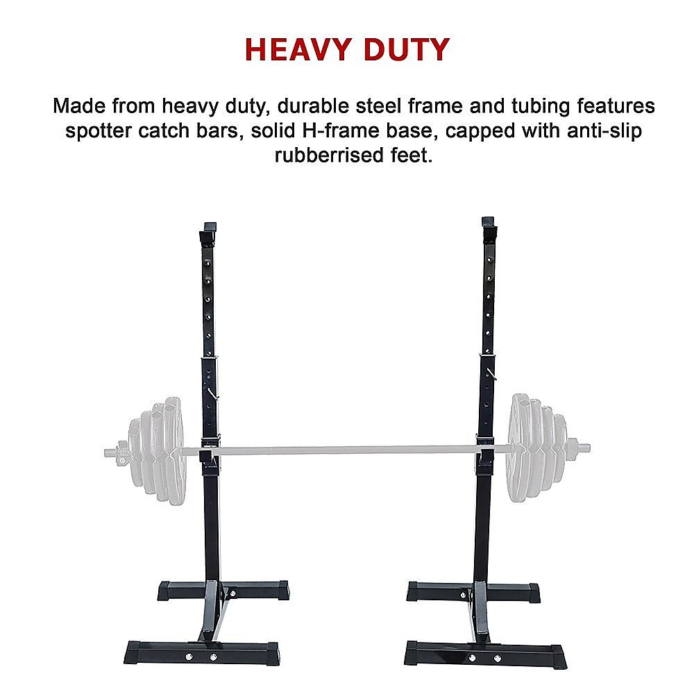 Adjustable Rack Pair Sturdy Steel Squat Barbell Bench Press Stands GYM/Home