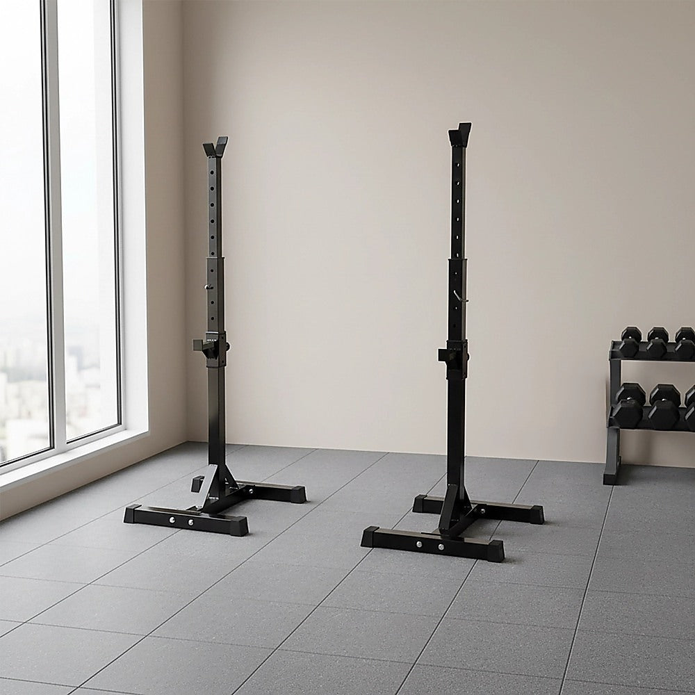 Adjustable Rack Pair Sturdy Steel Squat Barbell Bench Press Stands GYM/Home