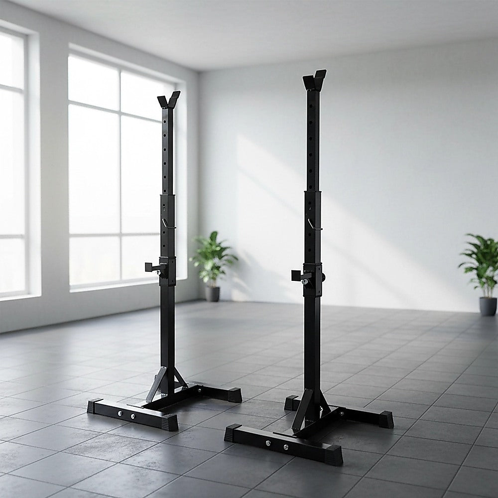 Adjustable Rack Pair Sturdy Steel Squat Barbell Bench Press Stands GYM/Home