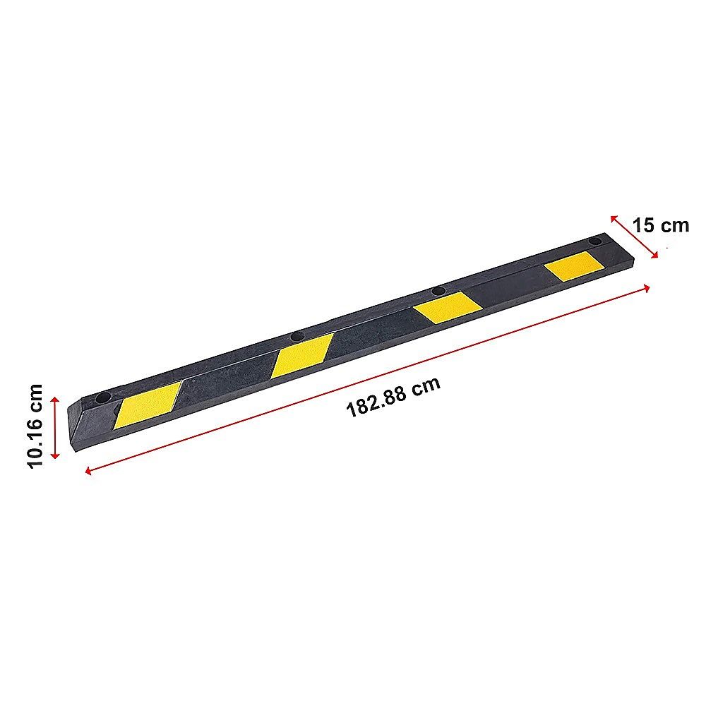 Rubber Curb Parking Guide 180cm Heavy Duty Wheel Driveway Stopper Reflective Yellow