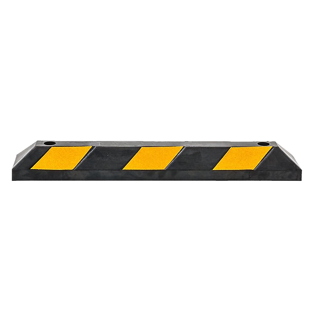 Heavy Duty Rubber Curb Parking Guide Wheel Driveway Stopper Reflective 90cm - Yellow