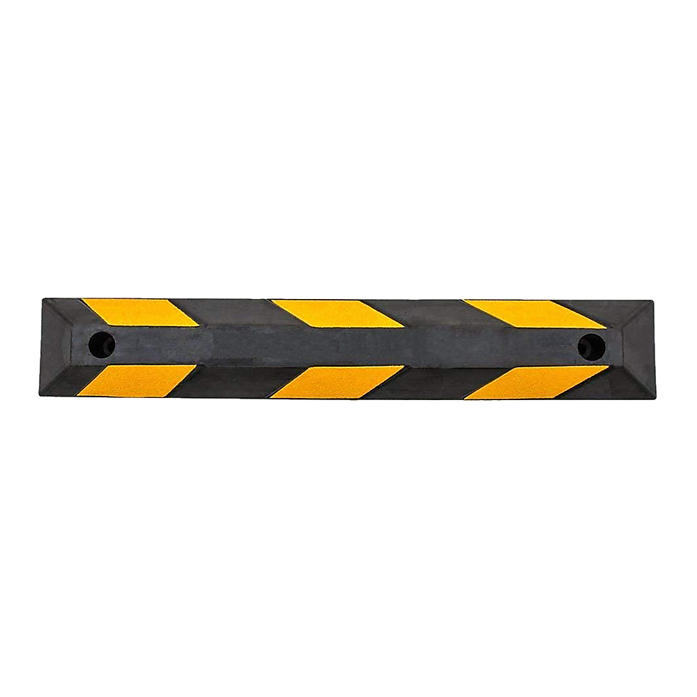 Heavy Duty Rubber Curb Parking Guide Wheel Driveway Stopper Reflective 90cm - Yellow