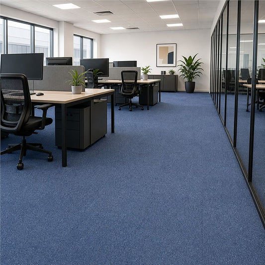 Carpet Tiles 5m2 Box Premium Commercial Domestic Office Heavy Use Flooring - Blue