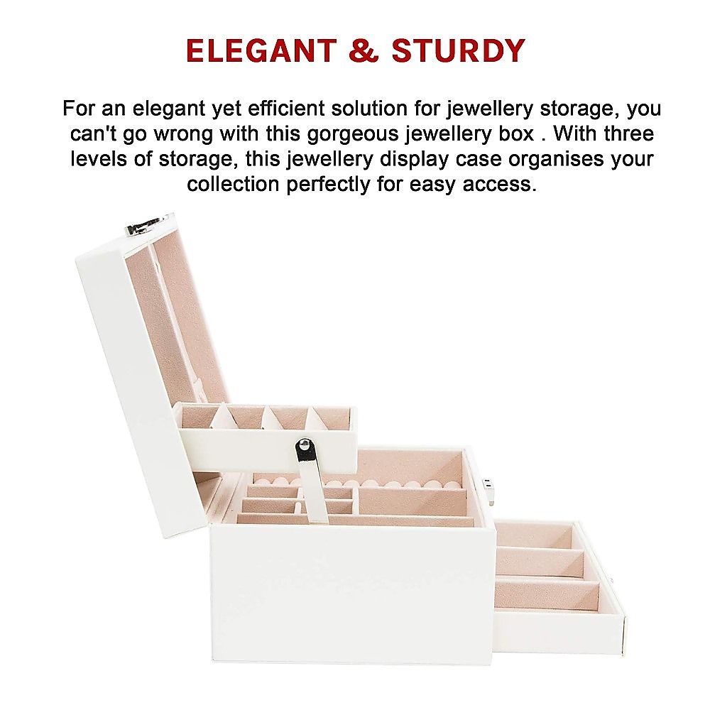 Jewellery Storage Box Girls Rings Necklaces Display Organiser Case