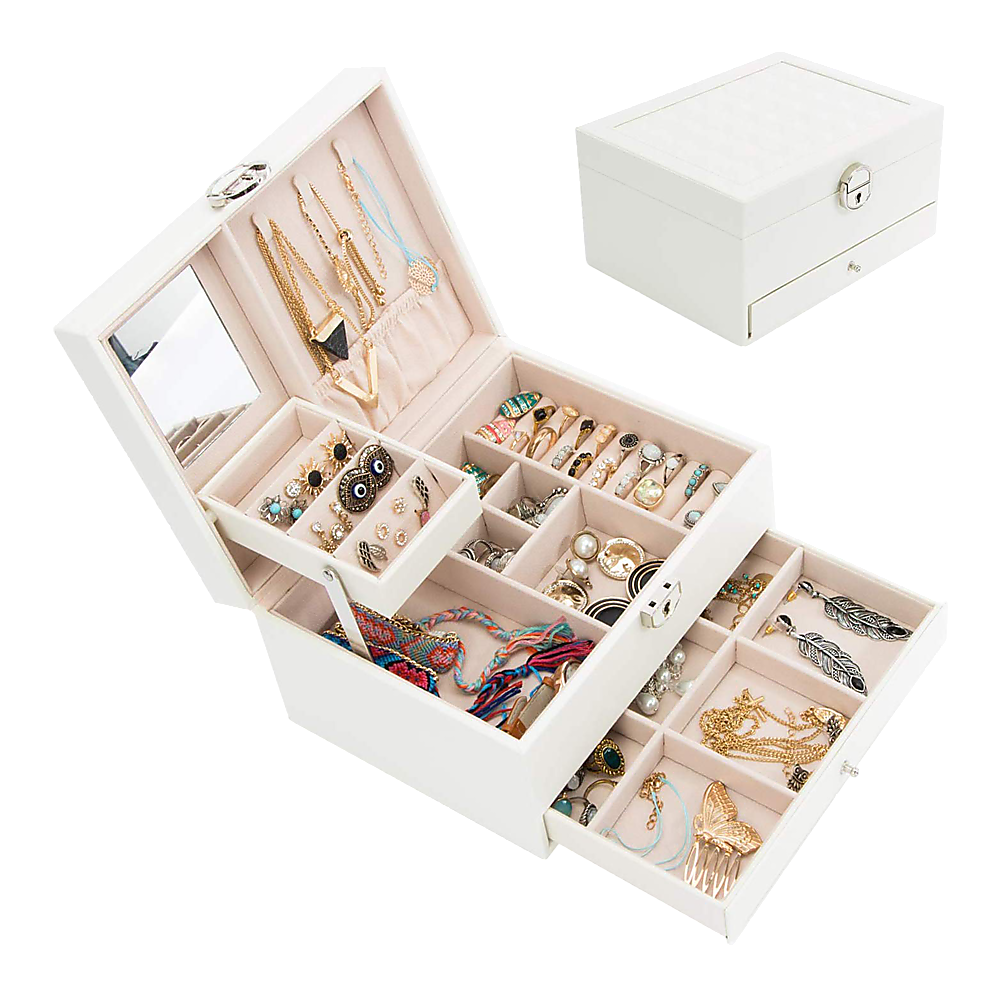 Jewellery Storage Box Girls Rings Necklaces Display Organiser Case