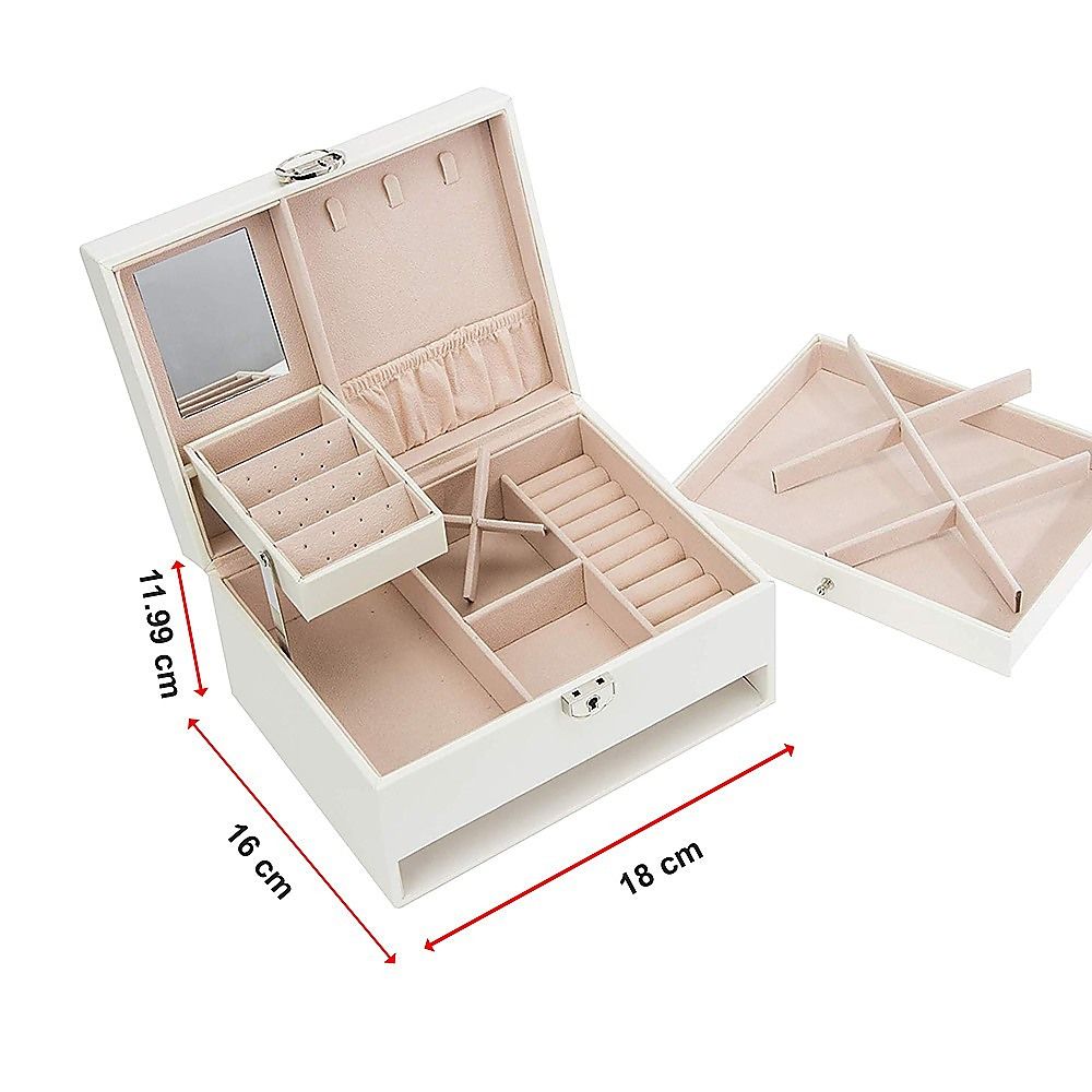 Jewellery Storage Box Girls Rings Necklaces Display Organiser Case