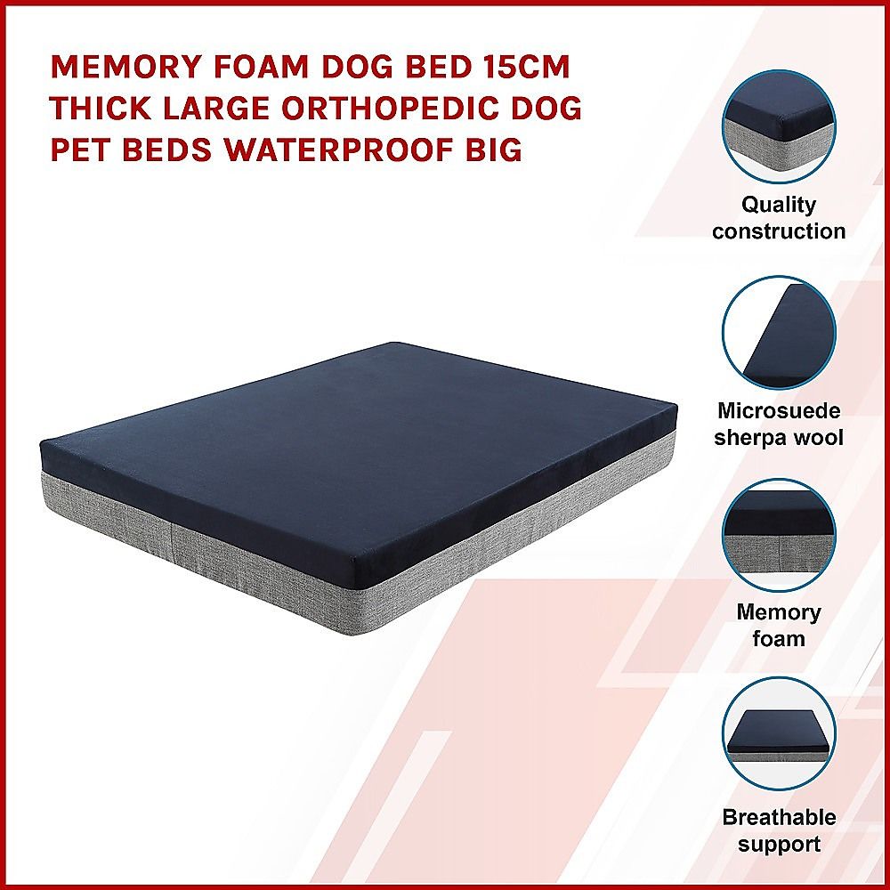 Memory Foam Dog Bed 15cm Thick