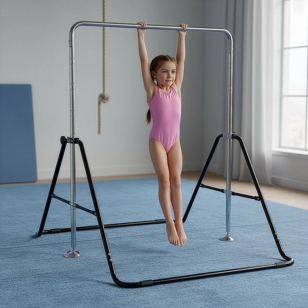 Kids Gymnastics Training Bars Horizontal Monkey Kip Bar - Black