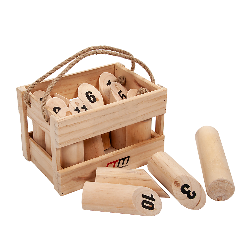 Wooden Number Toss Outdoor Game Set with Carry Case
