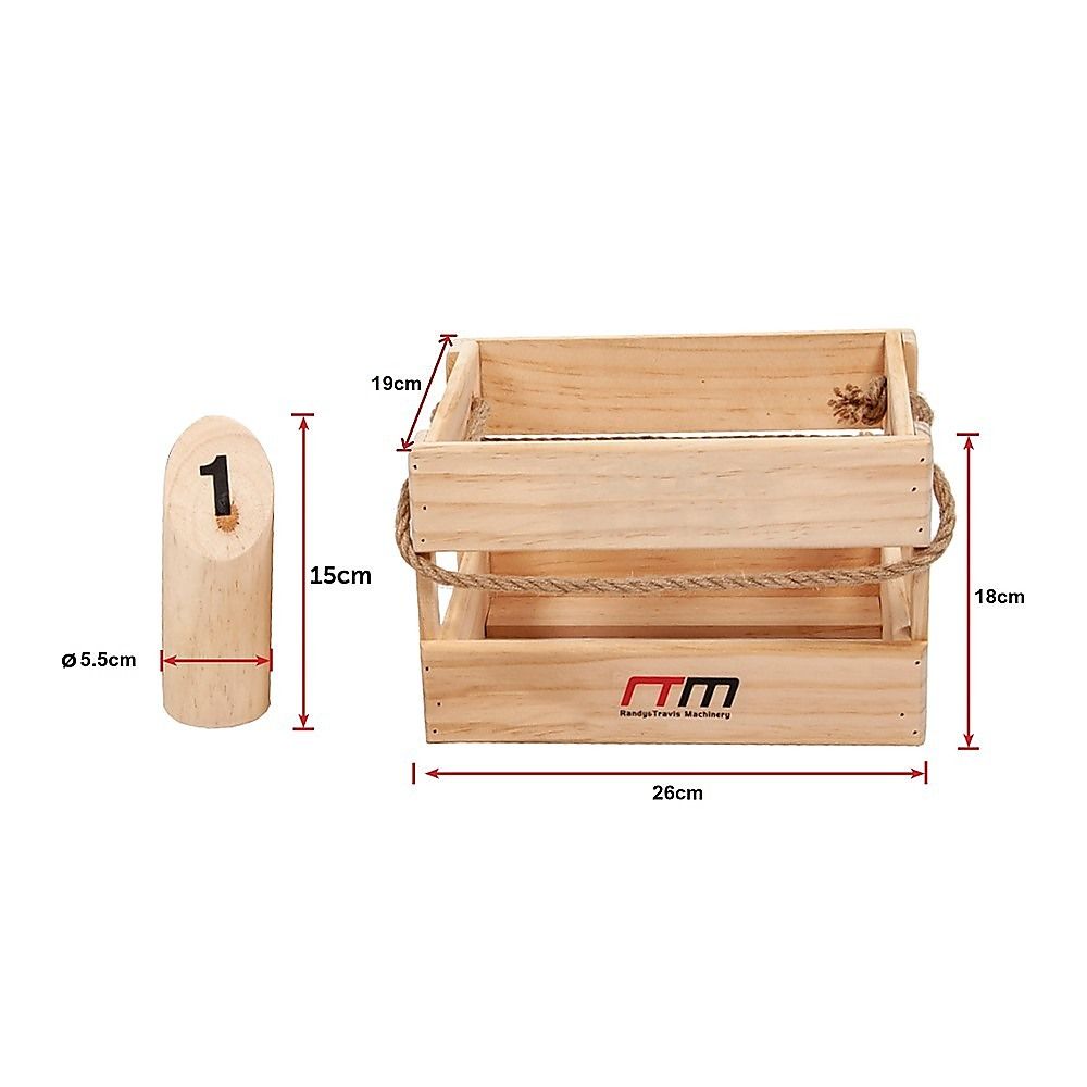 Wooden Number Toss Outdoor Game Set with Carry Case