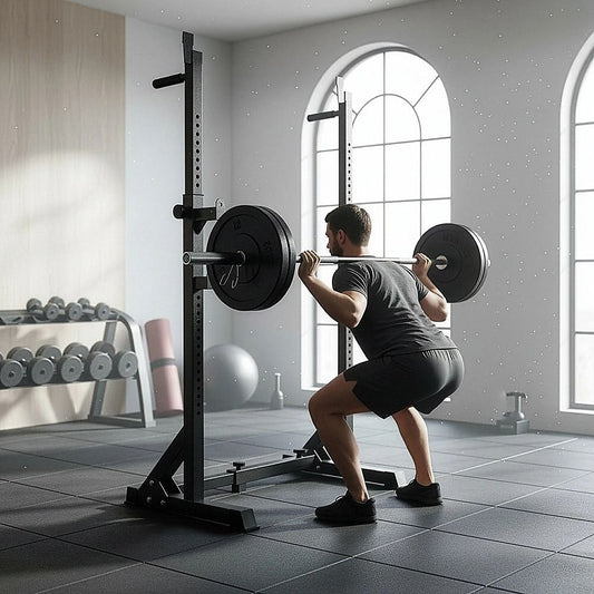 Squat Rack Commercial Adjustable Pair Fitness Exercise Weight Lifting Gym Barbell Stand