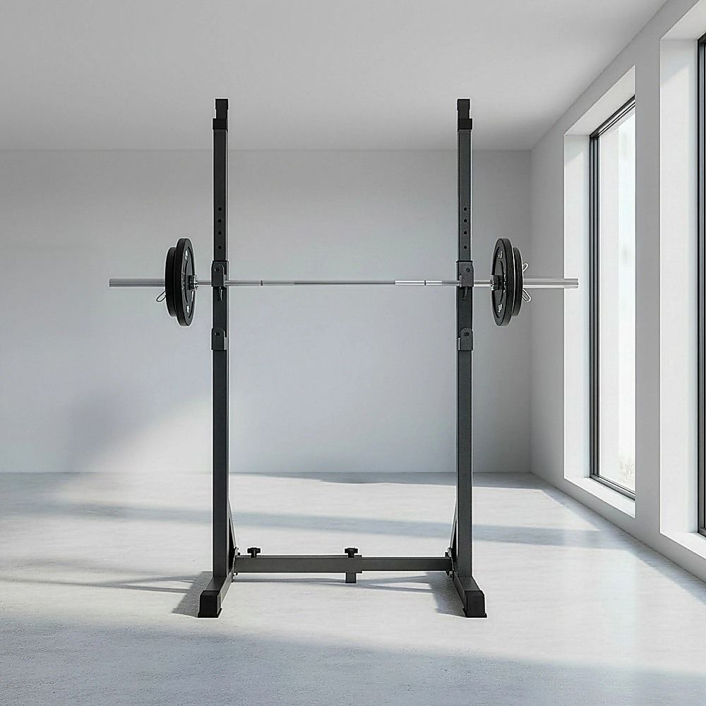 Squat Rack Commercial Adjustable Pair Fitness Exercise Weight Lifting Gym Barbell Stand
