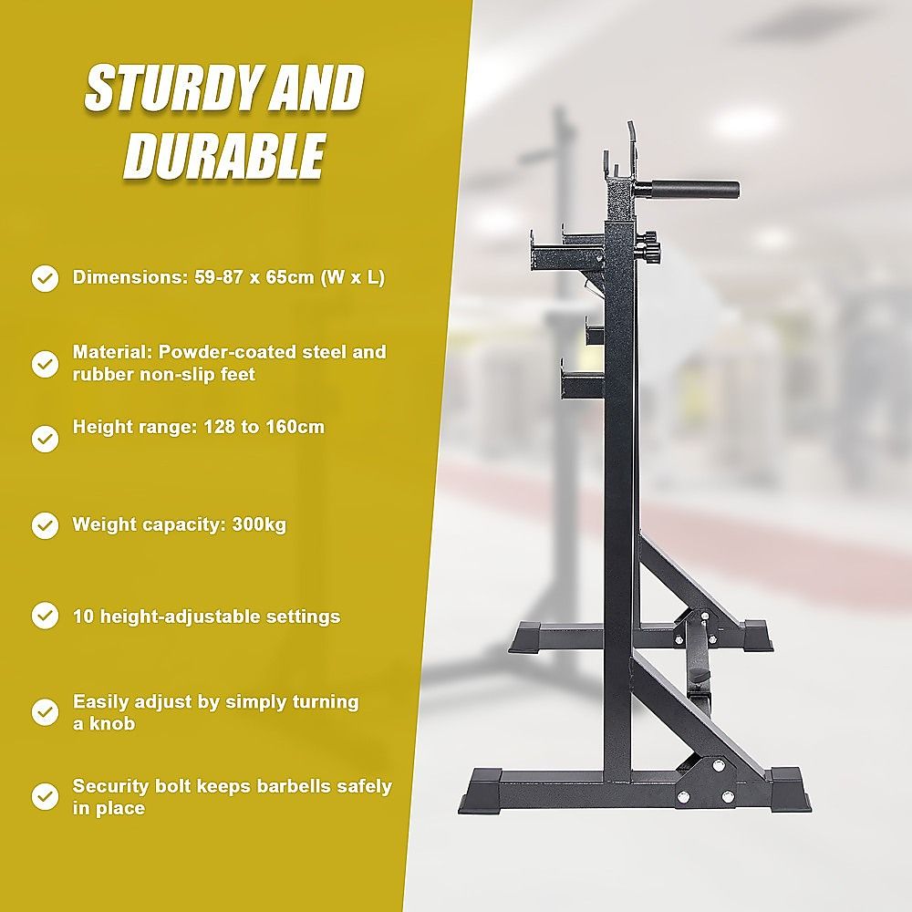 Squat Rack Commercial Adjustable Pair Fitness Exercise Weight Lifting Gym Barbell Stand