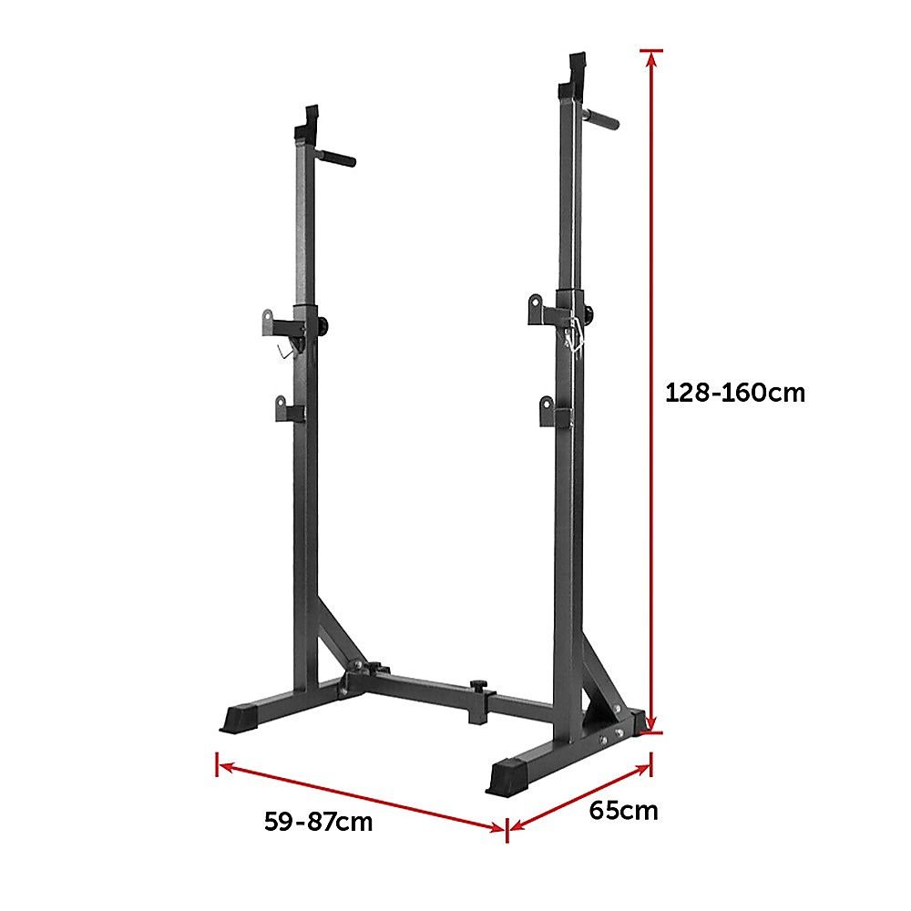 Squat Rack Commercial Adjustable Pair Fitness Exercise Weight Lifting Gym Barbell Stand