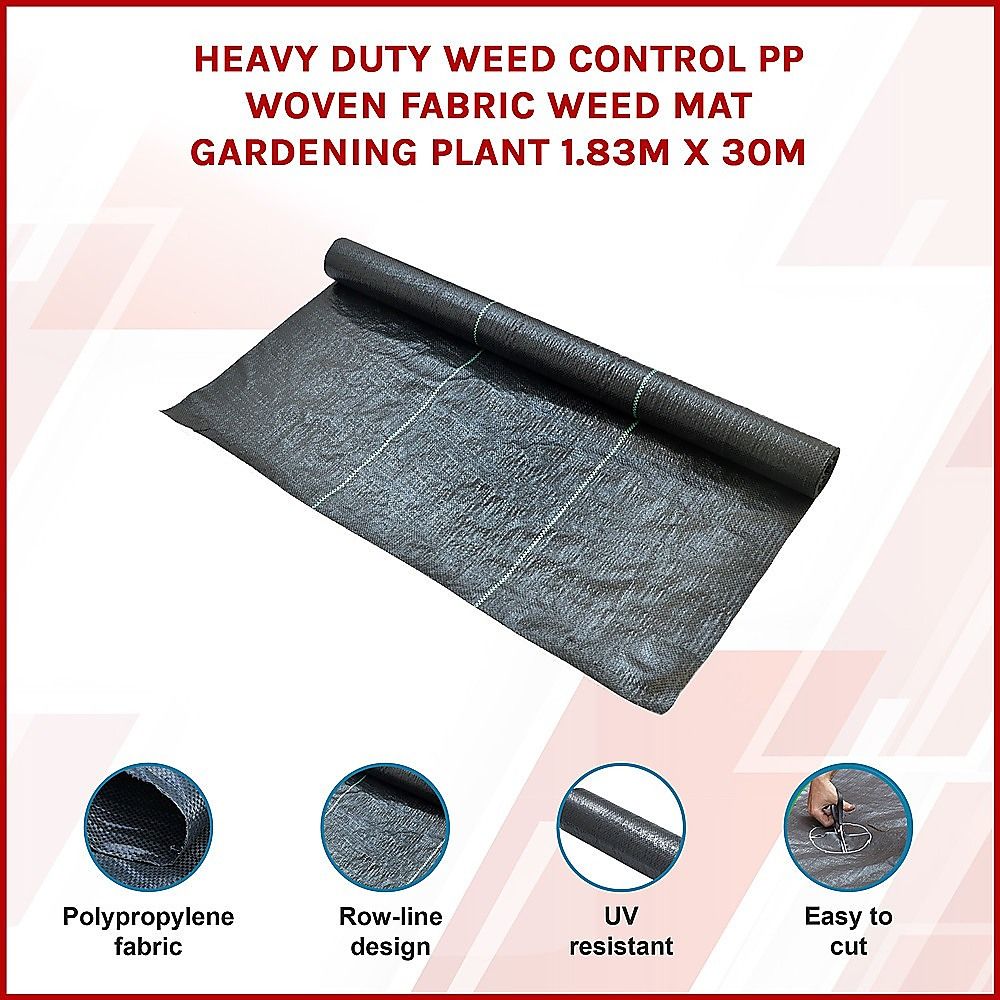 Heavy Duty Weed Control PP Woven Fabric Gardening Plant Weed Mat 1.83m x 30m
