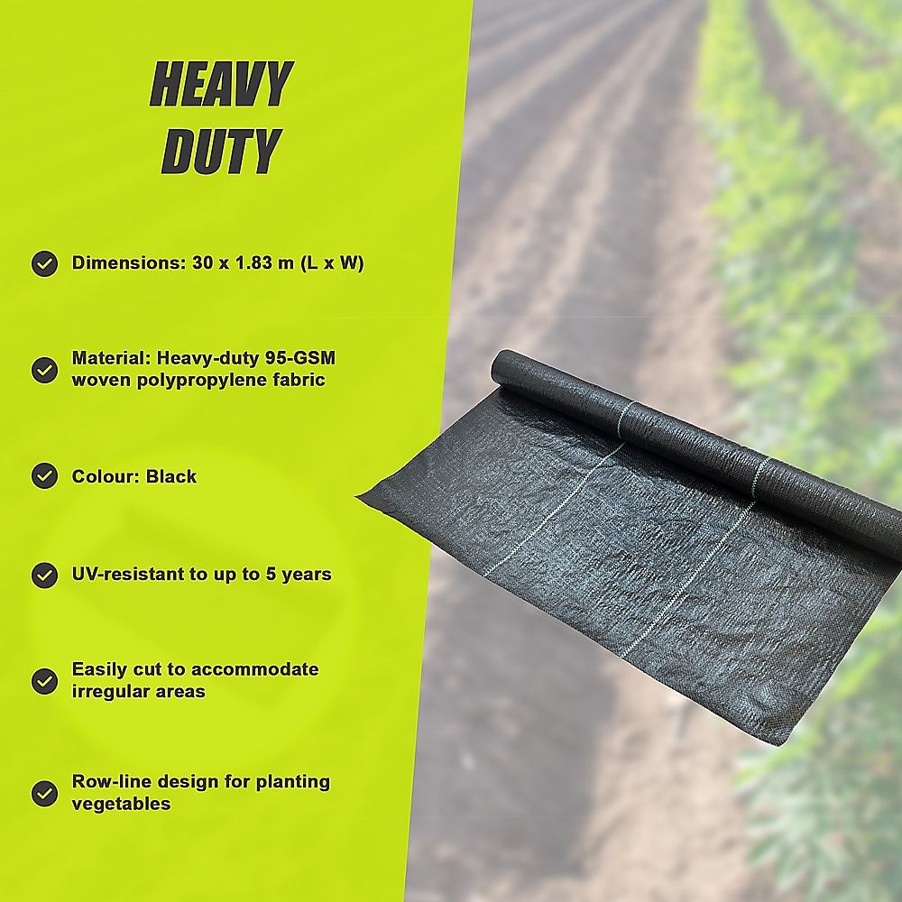 Heavy Duty Weed Control PP Woven Fabric Gardening Plant Weed Mat 1.83m x 30m