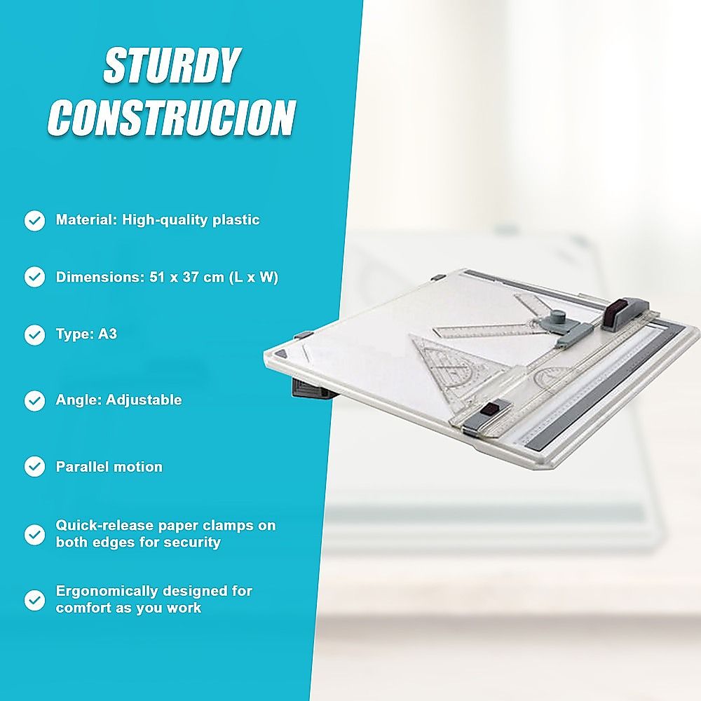 Drawing Board A3 Table with Parallel Motion and Adjustable Angle Drafting