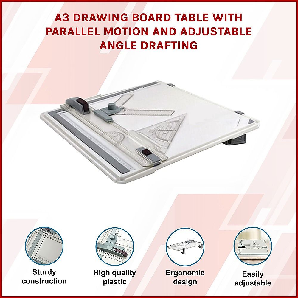 Drawing Board A3 Table with Parallel Motion and Adjustable Angle Drafting