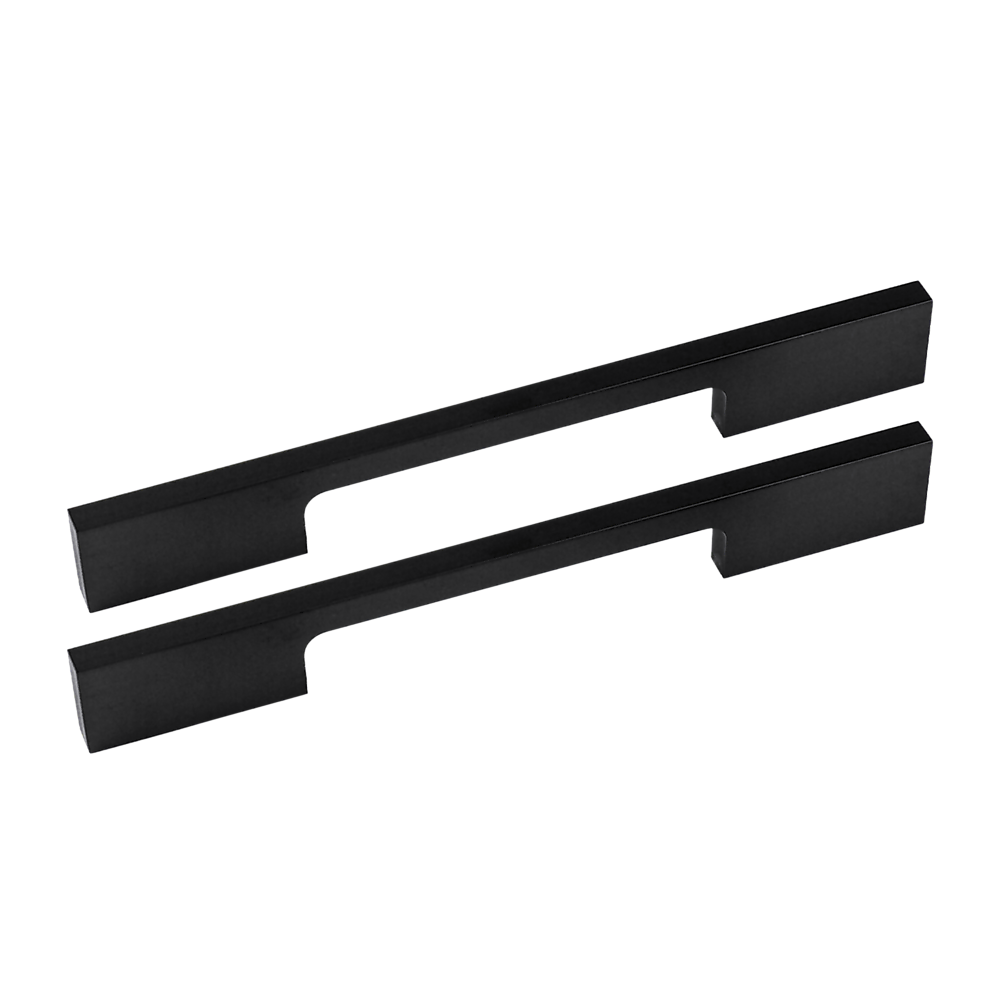 Kitchen Handles 5x 128mm Cabinet Cupboard Drawer Black Square Furniture Pulls