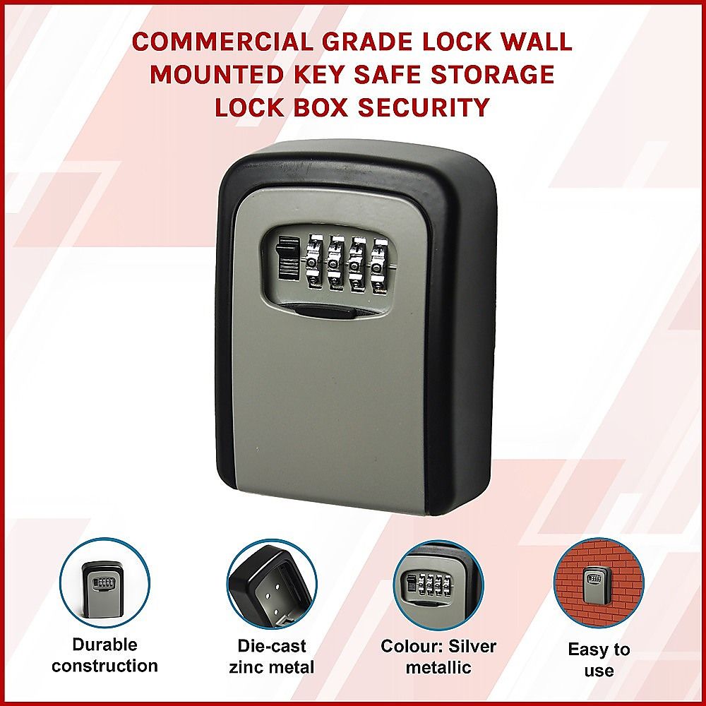 Commercial Grade Lock Wall Mounted Key Safe Storage Lock Box for Security