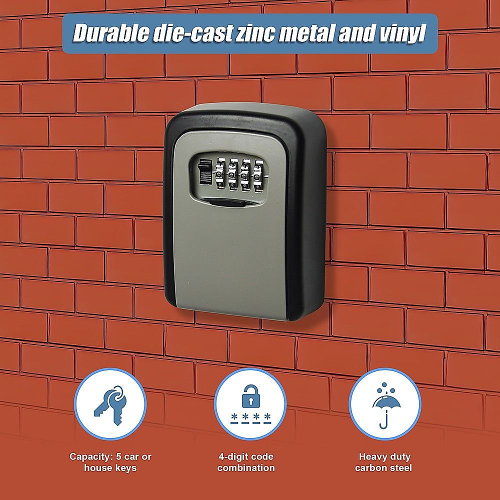 Commercial Grade Lock Wall Mounted Key Safe Storage Lock Box for Security