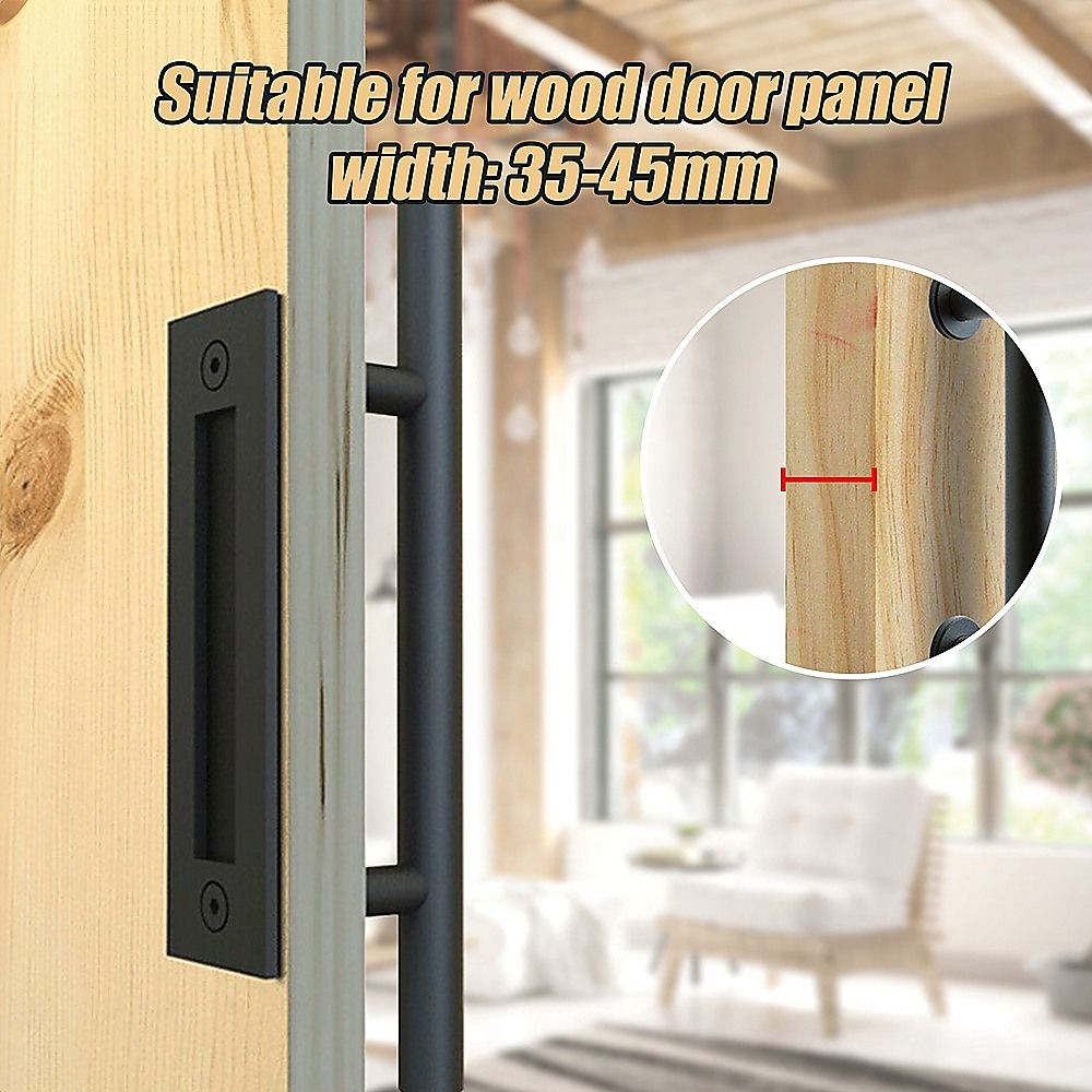 Carbon Steel Door Handle & Flush Pull for Wood Door or Gate - 12" Hardware
