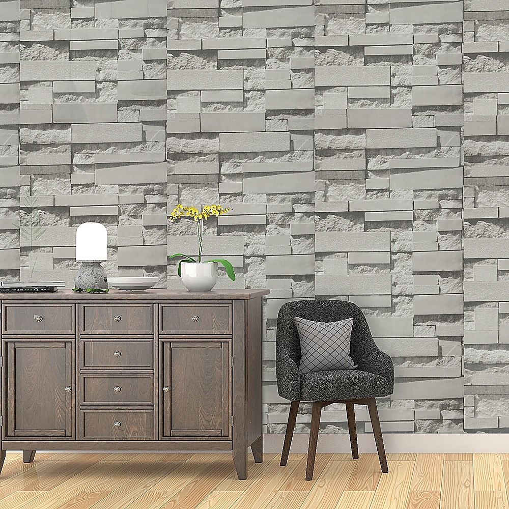 Wallpaper Brick Pattern 3D Textured Non-Woven Wall Paper Roll