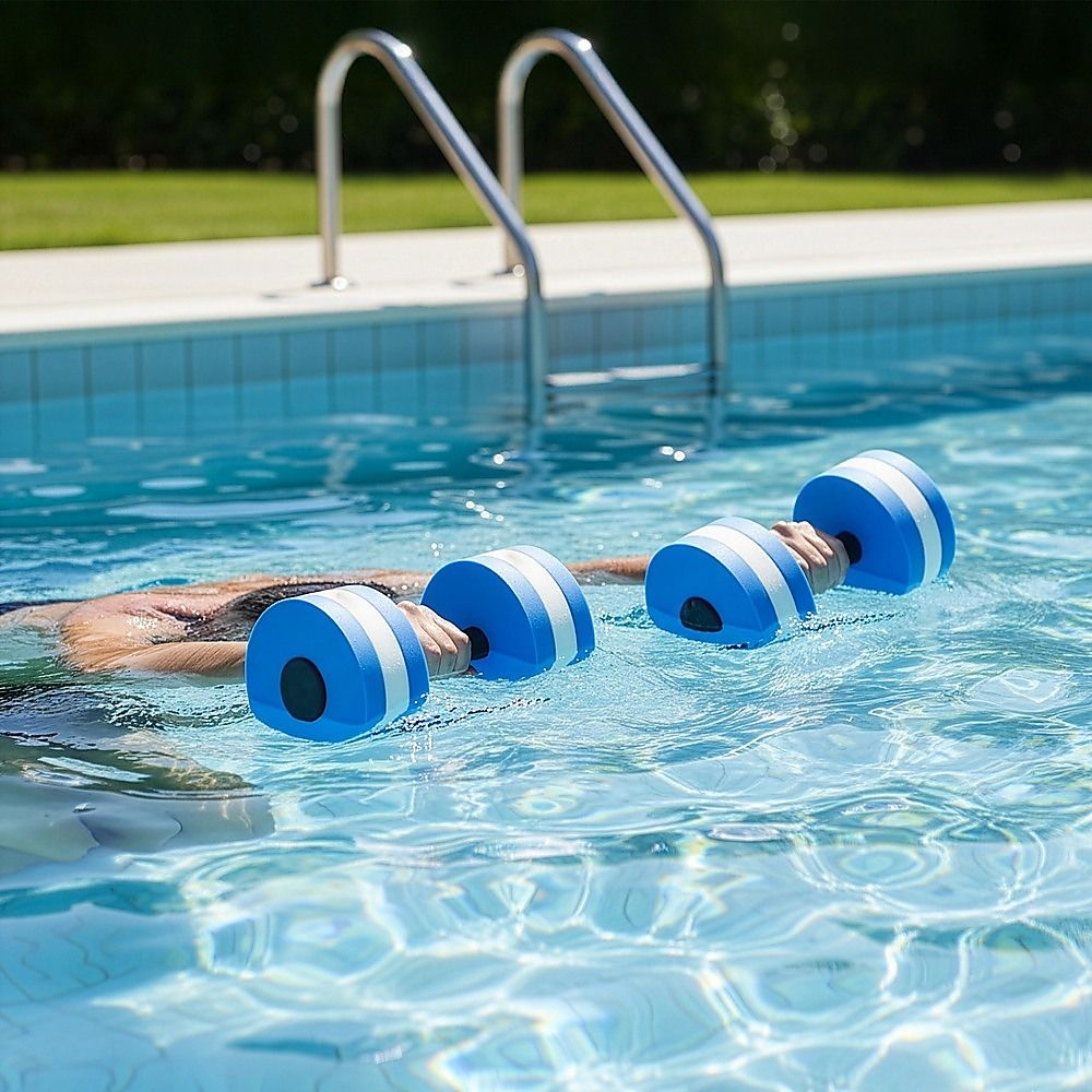 Water Aerobics Dumbbell Set of 2 EVA Aquatic Barbell for Aqua Fitness