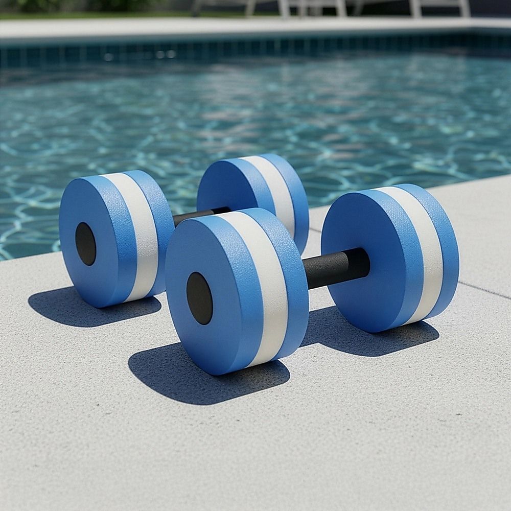 Water Aerobics Dumbbell Set of 2 EVA Aquatic Barbell for Aqua Fitness