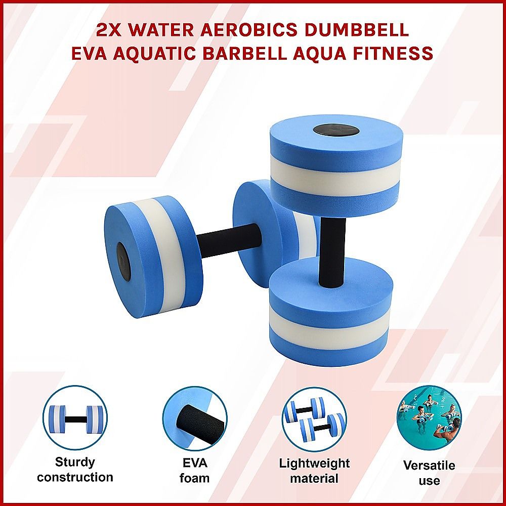 Water Aerobics Dumbbell Set of 2 EVA Aquatic Barbell for Aqua Fitness